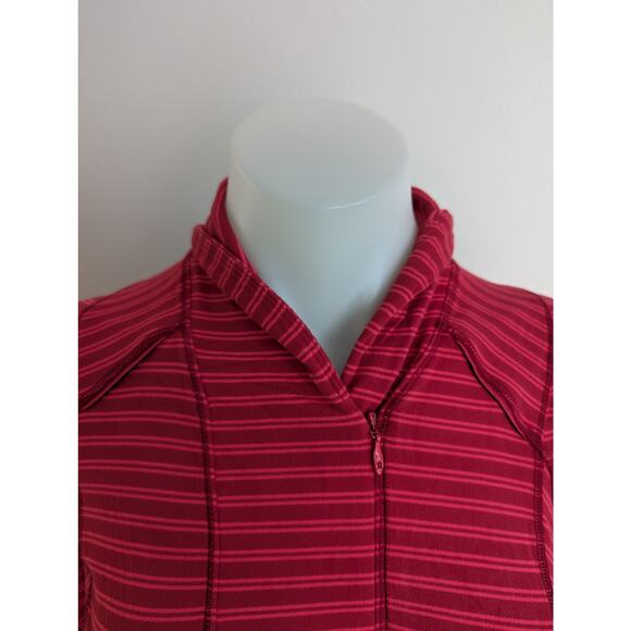 Lululemon Size ? Think Fast Pullover Activewear Top Double Trouble Stripe Red - Picture 4 of 9